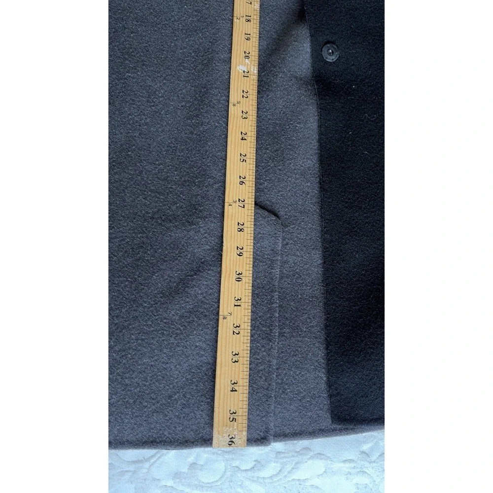 Eileen Fisher Woman 1X Black Boiled Wool Long Vest Snap Front Pockets Minimalist